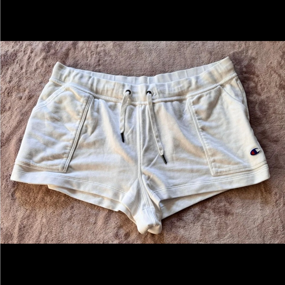 Champion Women‎ White Drawstring Closure Athletic Wear Short W Pockets  Size 2XL